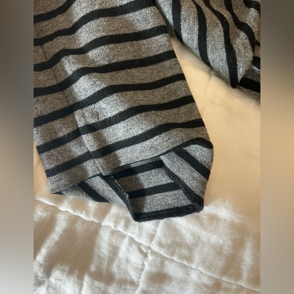 Tory Burch Black and Gray Striped Long Sleeve Dress, sz Medium.  GUC - Picture 4 of 5